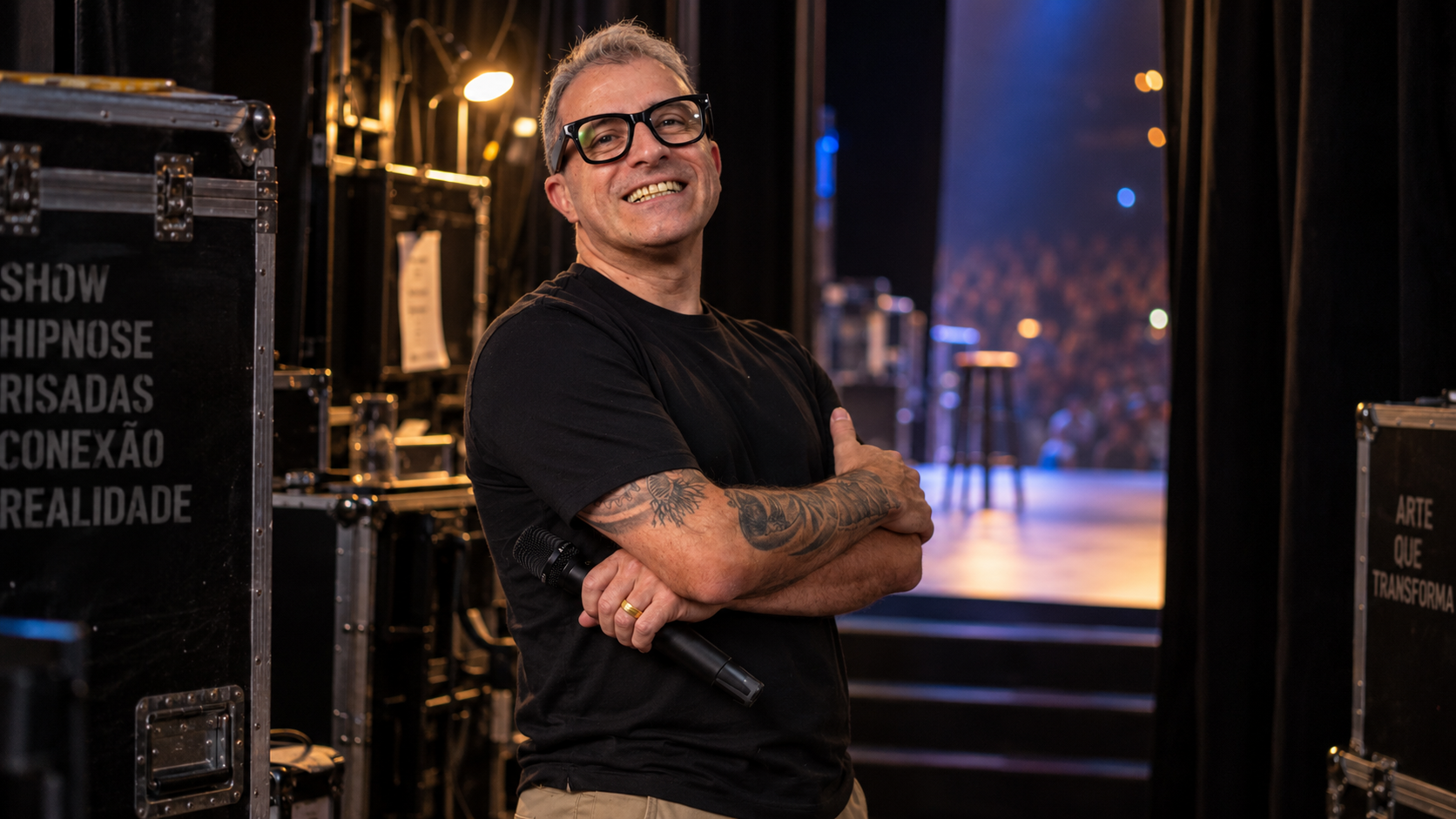 Sanny Machado nos bastidores, aguardando sua apresentação
